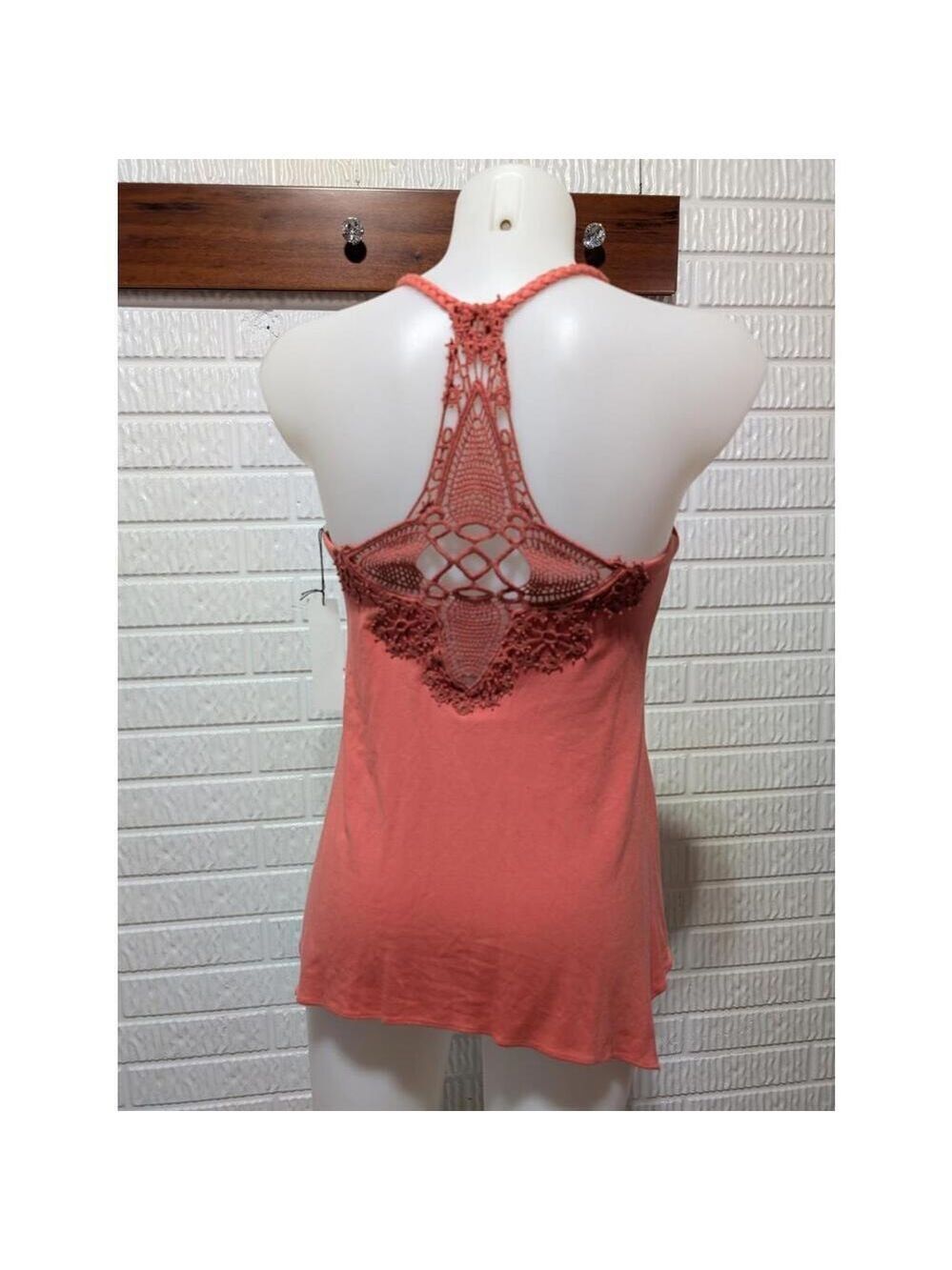 Sky Women's Coral Sleeveless Top W/Crochet Back Sz S